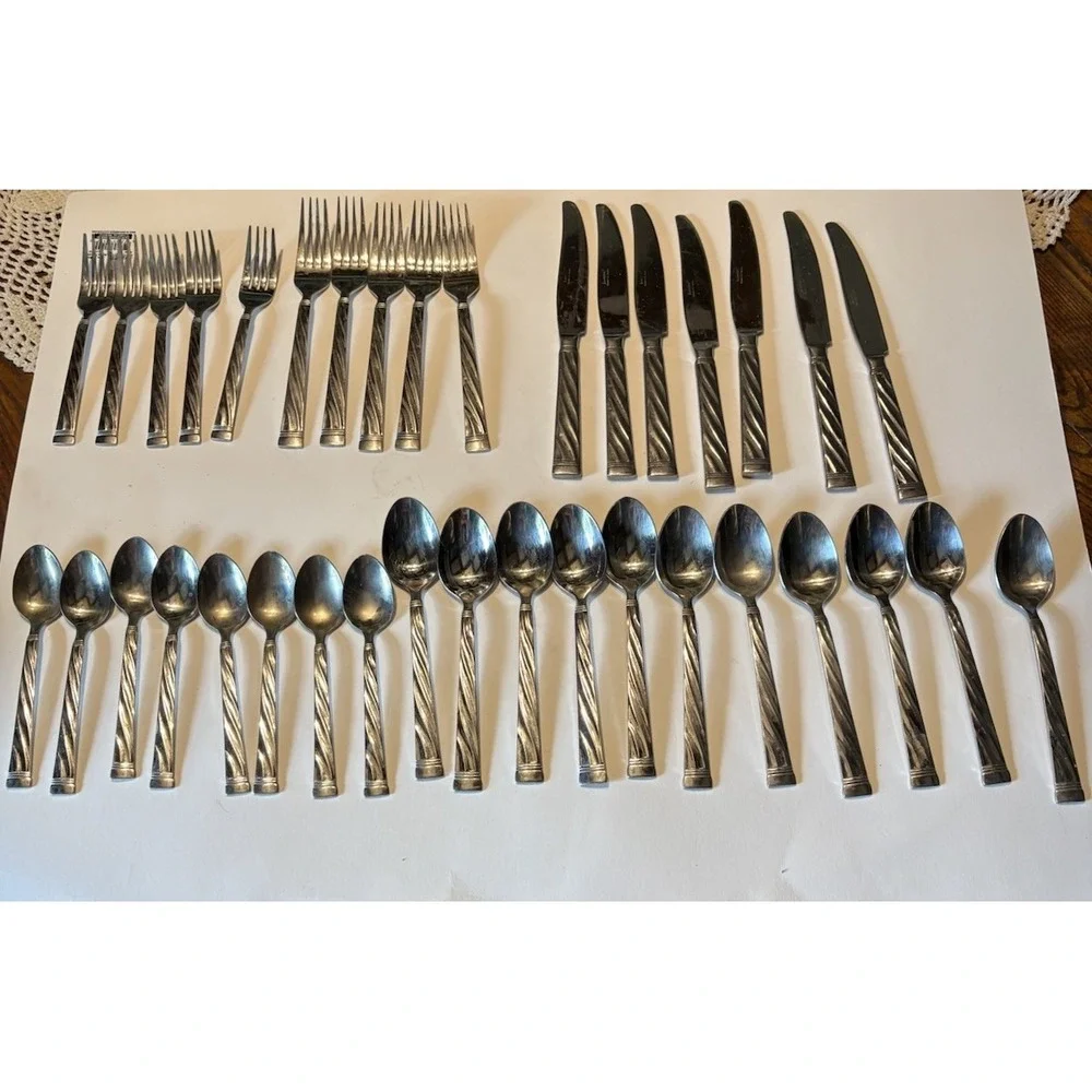 36 Pieces Cambridge HIGHRISE SAND High Rise Stainless Steel Flatware‎